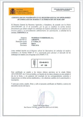 Maderas Yurrebaso certificado 3